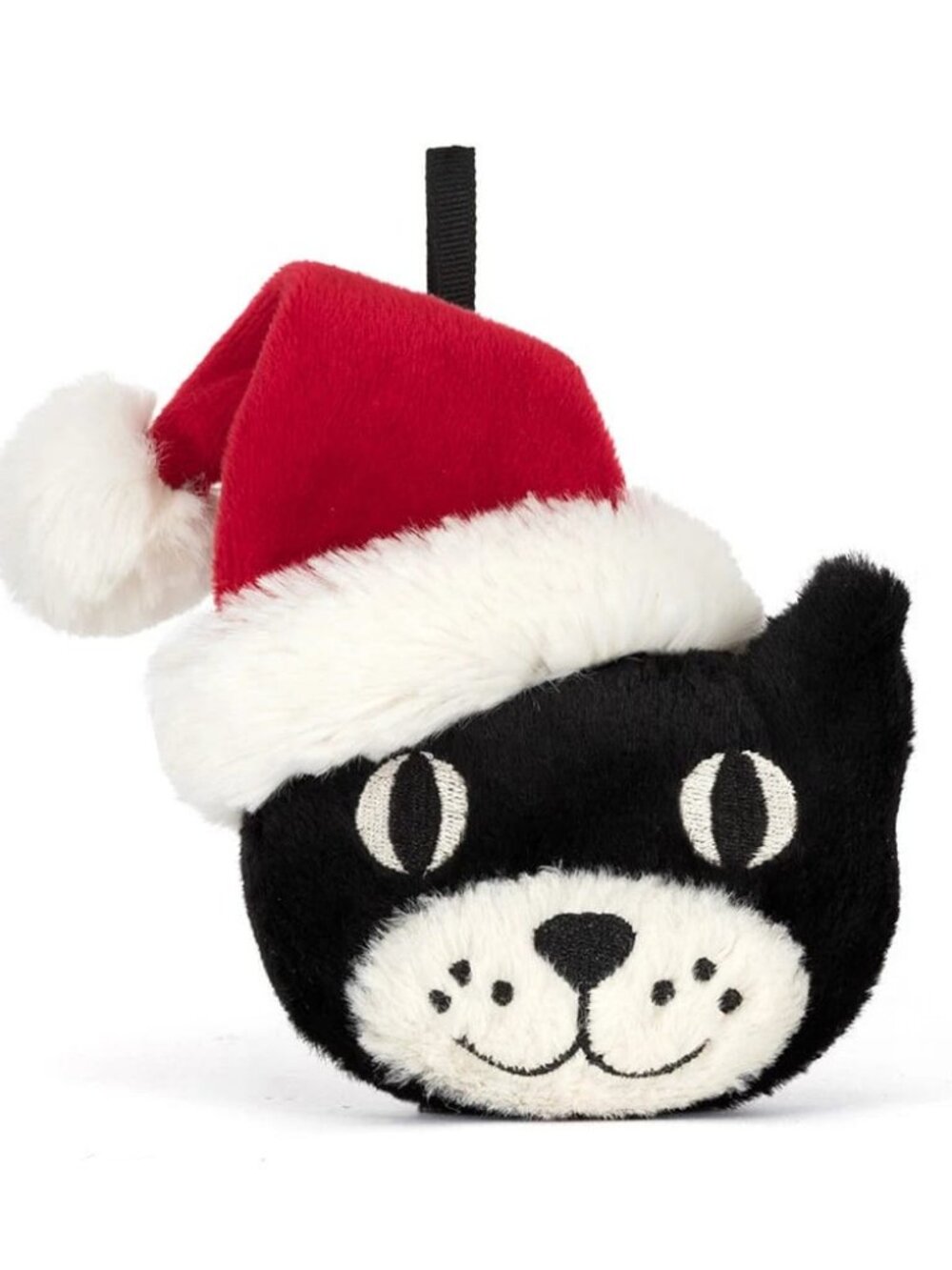 Jellycat Black Cat Santa Christmas Plush Ornament – Festive Holiday Soft Toy